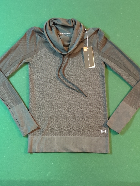 Under Armour Tops - Under Armour Black & Gray Cowl-Neck Performance Pullover Heat Gear